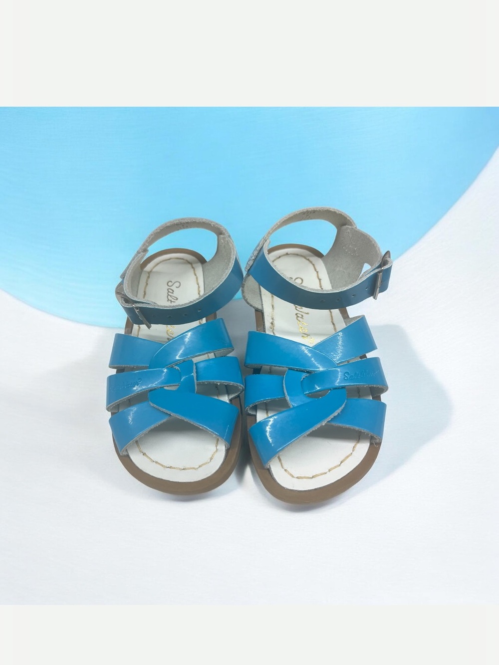 Kids Blue Knotted Strap Sandals with Adjustable Ankle Buckle